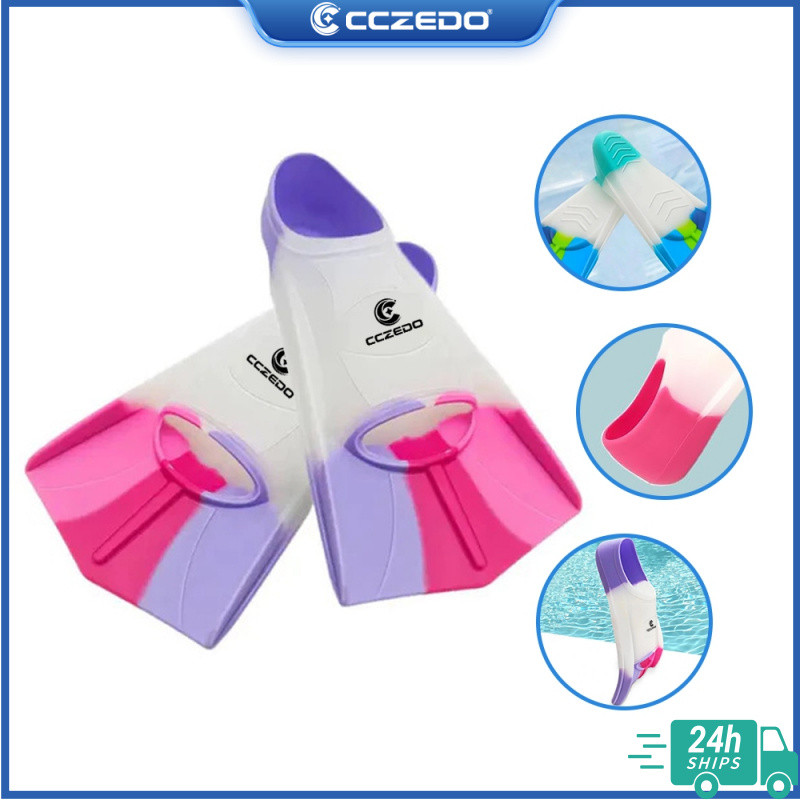 CCZedo ฟินว่ายน้ำและดำน้ำสำหรับทุกวัย ทำจากซิลิโคนนุ่มยืดหยุ่น มีกระเป๋าเก็บIncluded