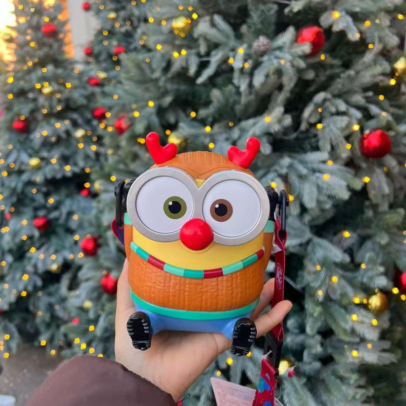2024 Universal Studios Christmas Antler กาต้มน้ํา Minion, Christmas Hat Bob กาต้มน้ํา Crossbody ของที่ระลึก