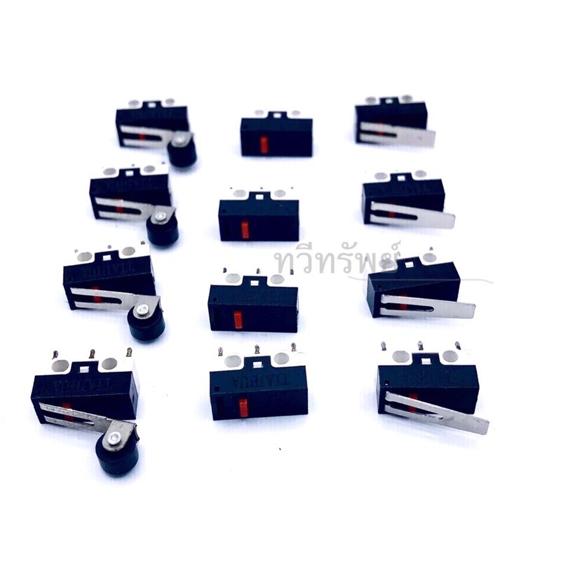 Limit Switch (เเพ็ค 5 ตัว) 1A-125v ขนาดเล็ก NO NC 3ขา แบบมีก้าน ไม่มีก้านและมีล้อ มีของพร้อมส่งในไทย