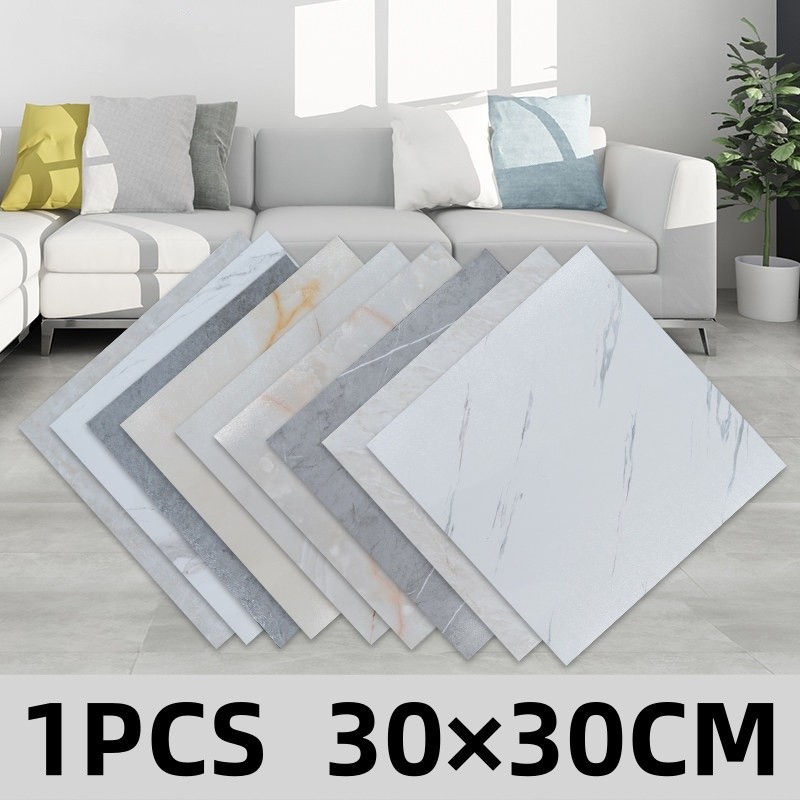 1PCS พื้นกระเบื้องยาง PVC 30x30CM กาวในตัว ทนต่อการสึกหรอ พื้นตกแต่ง ปูพื้นห้องนอน
