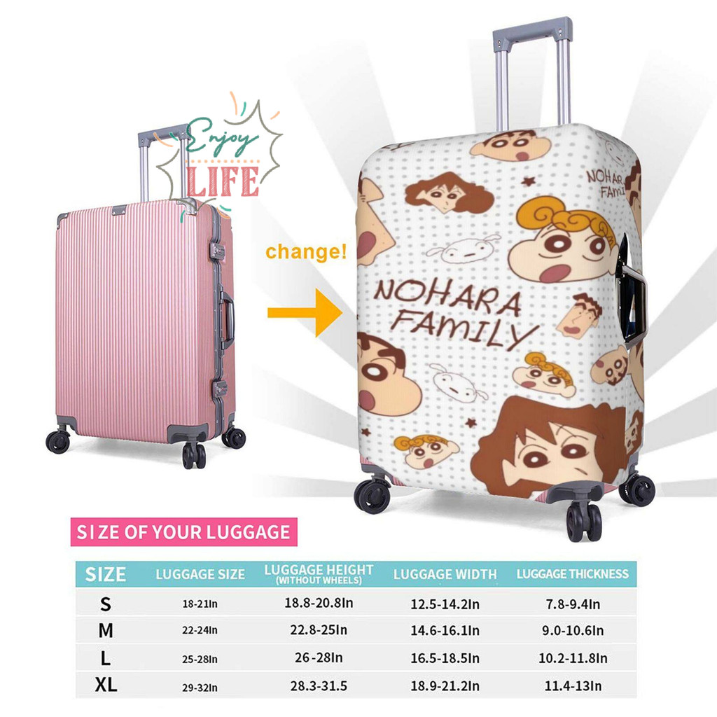 Spot Crayon Shinchan กระเป๋าเดินทางล้างทําความสะอาดได้ตัวป้องกันกระเป๋าเดินทางป้องกันรอยขีดข่วนเหมาะกับ 18-32 นิ้วของขวัญ N708