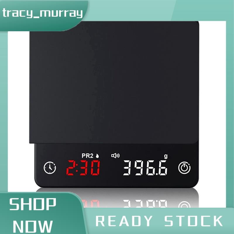 tracy_murray Mini Smart Kitchen Scale เครื่องชั่งกาแฟดิจิตอลเอสเปรสโซ (1 ชิ้น, สีดํา)