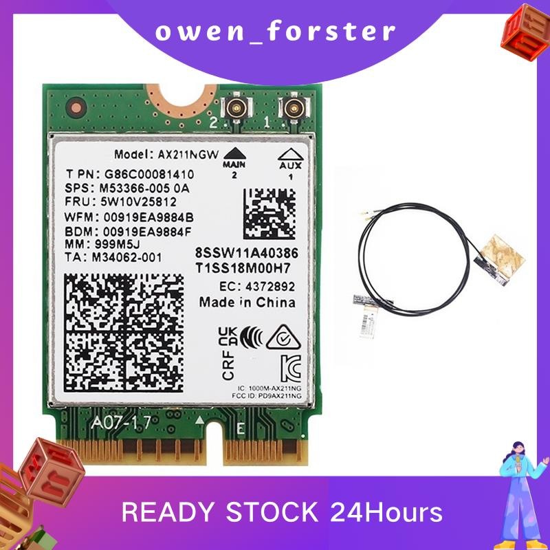 In Stock Wifi 6E AX211NGW Tri Band 2.4G/5G/6Ghz เครือข่ายไร้สาย Wifi Card สําหรับบลูทูธ 5.2 AX211 M.