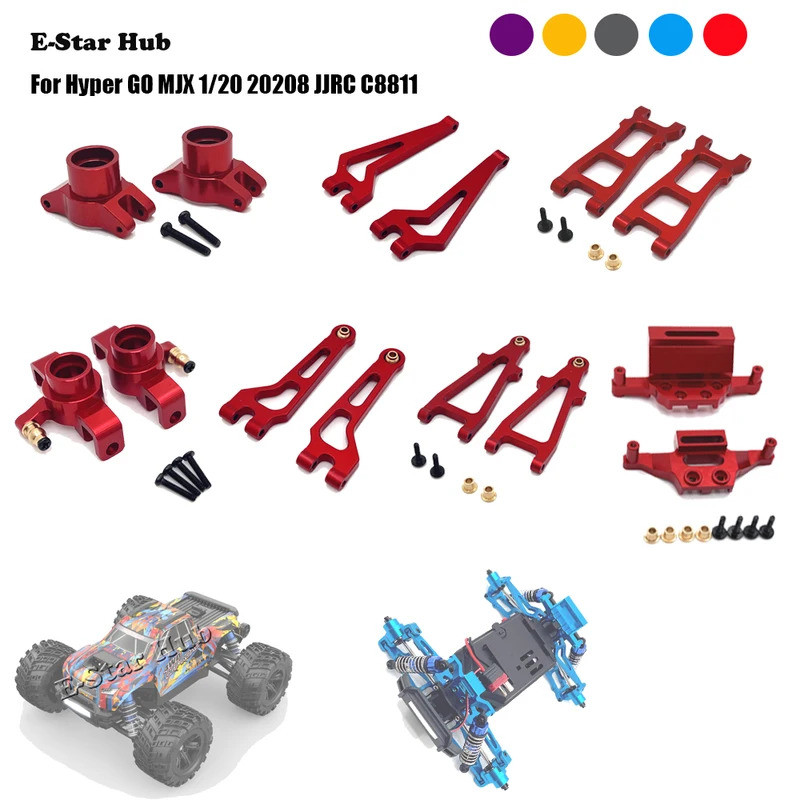 ด้านหน้าด้านหลัง Upper Lower Swing Arm ถ้วย Suspension Bracket สําหรับ Hyper GO MJX 1/20 20208 JJRC 