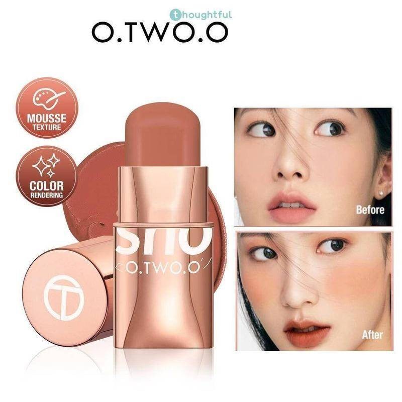 O.TWO.O 3 in 1 อายแชโดว์ลิปสติกคอนซีลเลอร์ Blush Multi Stick Long Lasting Moisturizing กันน้ําธรรมชา