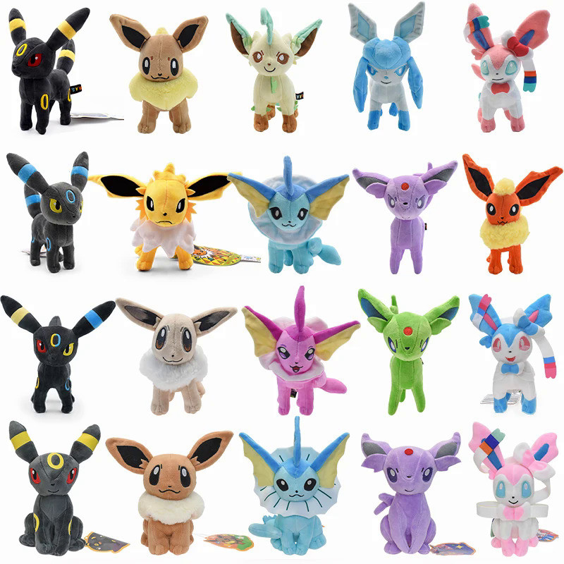 32 Style Eevee Plush Toy Pokemon Eeveelution Umbreon Vaporeon Jolteon Flareon Espeon Leafeon Cartoon