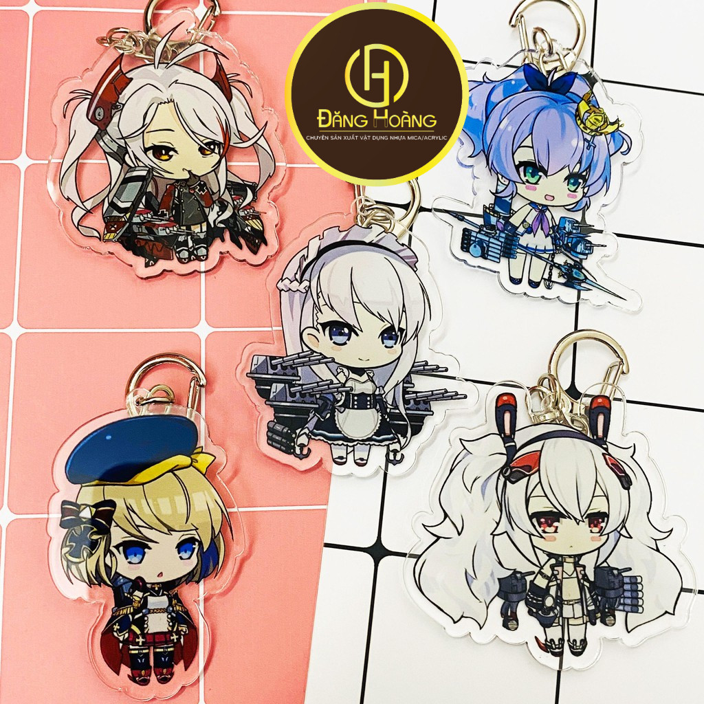 (Mica in acrylic) พวงกุญแจ Azur Lane ของขวัญน่ารักและน่ารักพร้อมพิมพ์อนิเมะ chib-DH