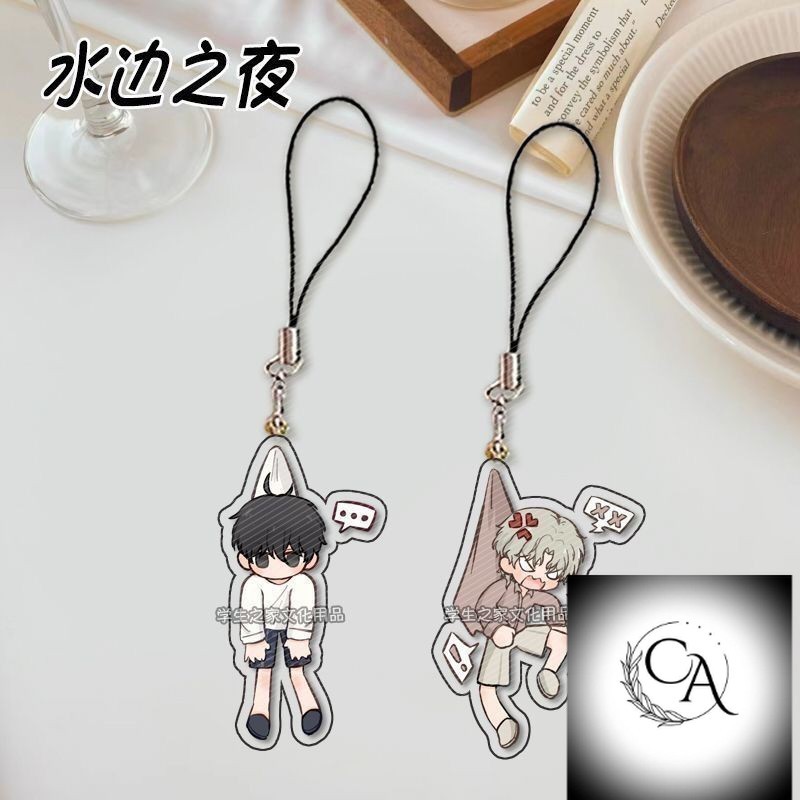 เชือกคล้องโทรศัพท์มือถือกลางคืนริมทะเลการ์ตูนเกาหลี Jin Yi Xuan Lu Taizhou Danmei เชือกเส้นเล็กโทรศั