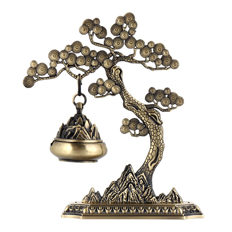 ไม้สนต้อนรับเครื่องประดับอโรมาเทอราพีสไตล์จีนใช้ในบ้านแบบสร้างสรรค์กระถางธูปไม้จันทน์แขวนธูปพิธีชงชา - รูปที่ 3