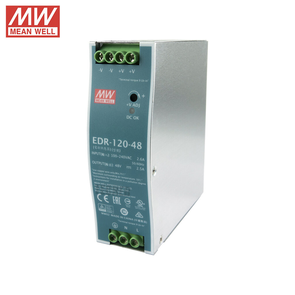 EDR-120-48 | MEAN WELL DIN Rail Switching Power Supply 48V 2.5A 120W รับประกัน 2 ปี ออกใบกำกับภาษีได้