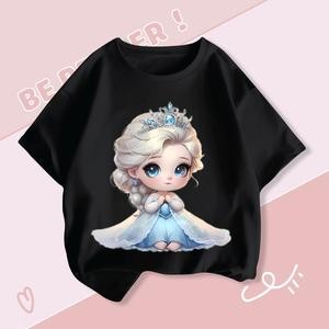 เสื้อยืดพิมพ์ลายน่ารักทําจากผ้าฝ้ายสุดเท่สําหรับเด็ก 7015