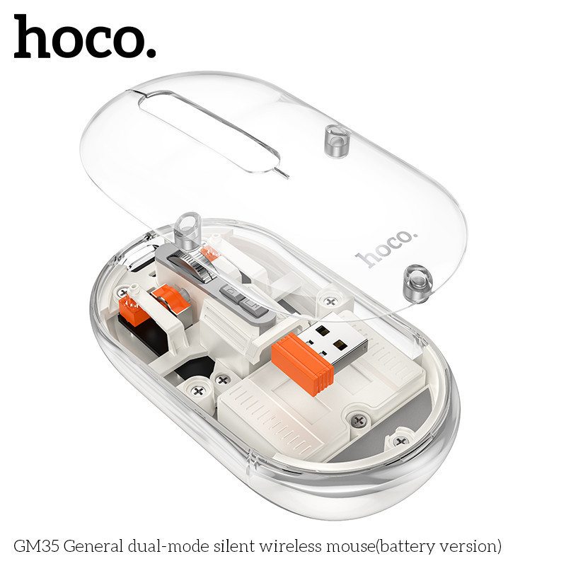 HOCO GM35 2in1 เมาส์ไร้สาย เสียงเงียบ รองรับ Bluetooth 5.2 & Wireless 2.4G ปุ่มกด 5 ปุ่ม DPI 3 ระดับ เมาส์บลูทูธ hc6
