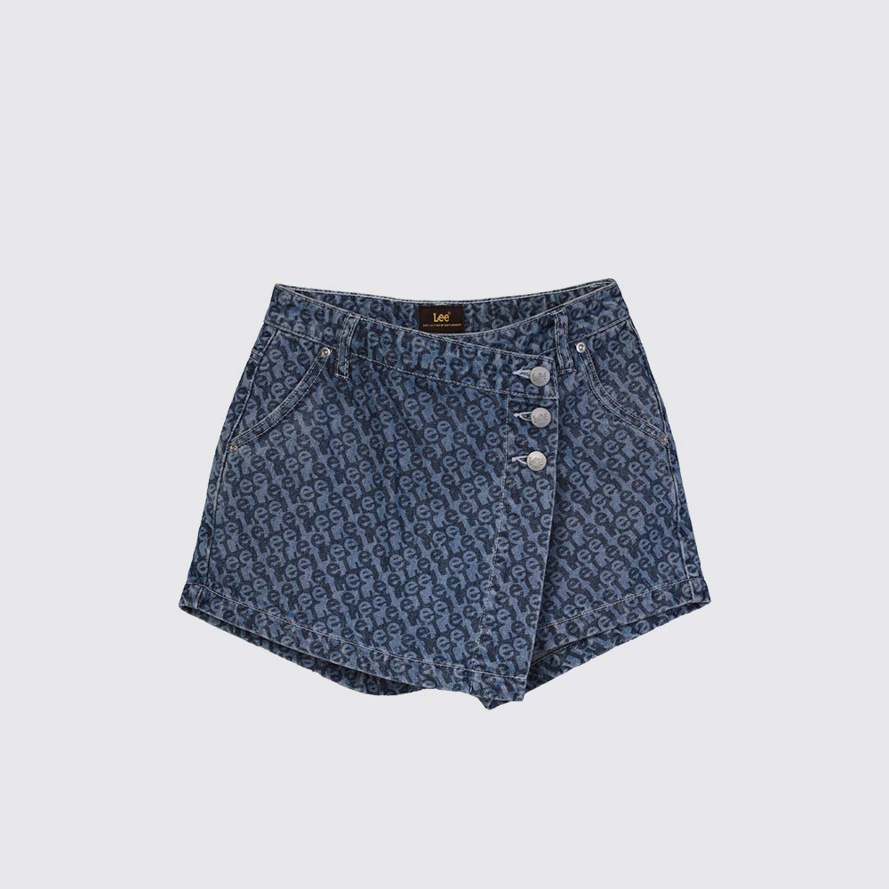 LEE KIDS กระโปรงกางเกงขาสั้นเด็กผู้หญิง คอลเลคชั่น Lee Originals ทรง Shorts รุ่น LK S424GSKON83 สียีนส์กลาง