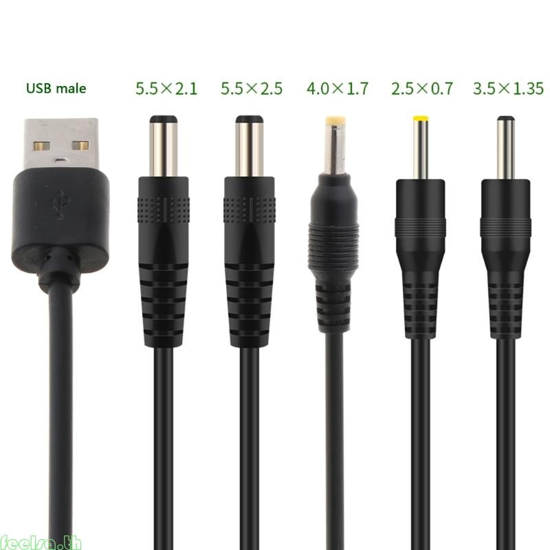 Feela USB สําหรับพอร์ต DC สายชาร์จสายไฟสําหรับ DC 5 5x2 1 สําหรับ DC 5 5x2 5 สําหรับ DC 3 5x1 35 สํา