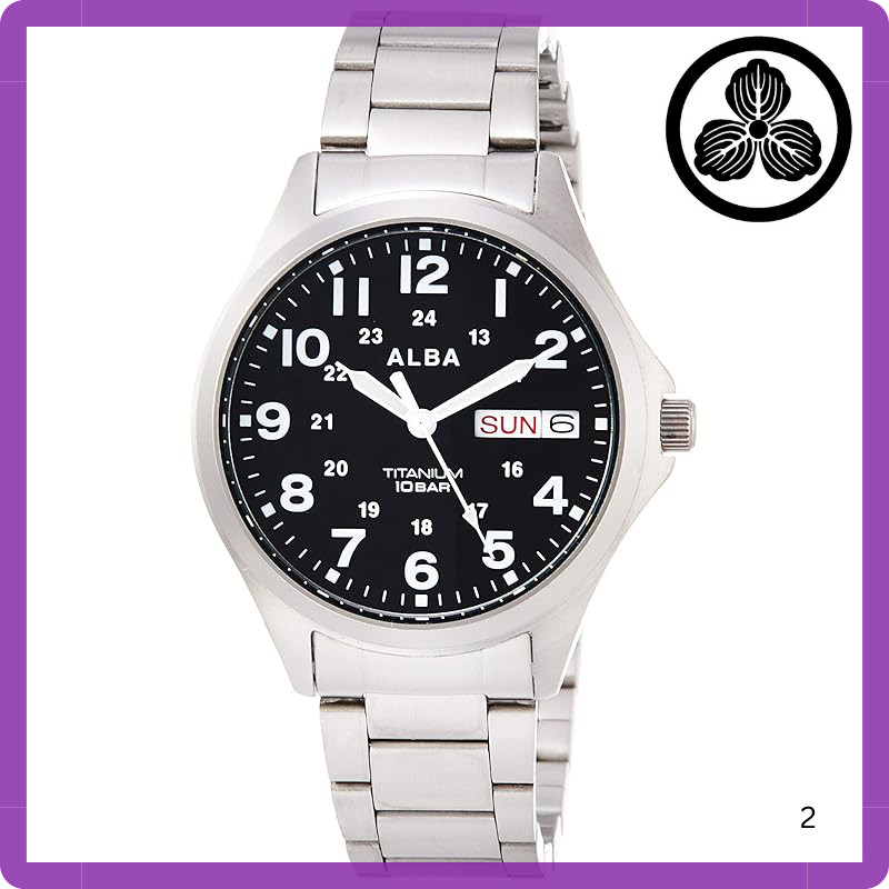 [Seiko Watch] Alba Quartz Titanium Sporty Wristwatch, Enhanced Water Resistance for Daily Life (10 A