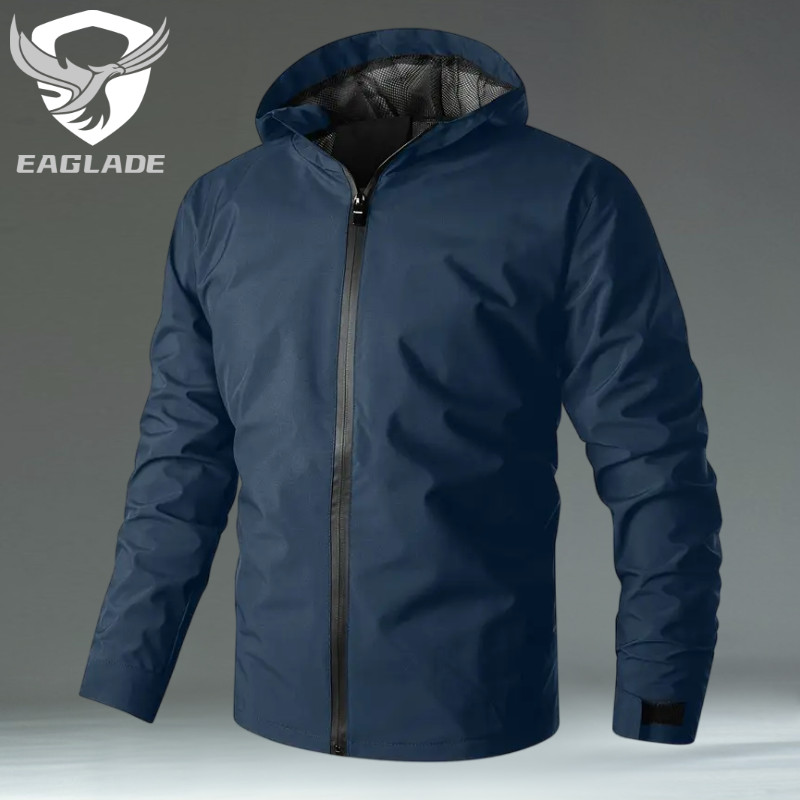 Eaglade เสื้อแจ็คเก็ตขี่มอเตอร์ไซค์ Bomber Rider เสื้อกันลมกันน้ําสําหรับผู้ชาย 200 สีกรมท่า D04
