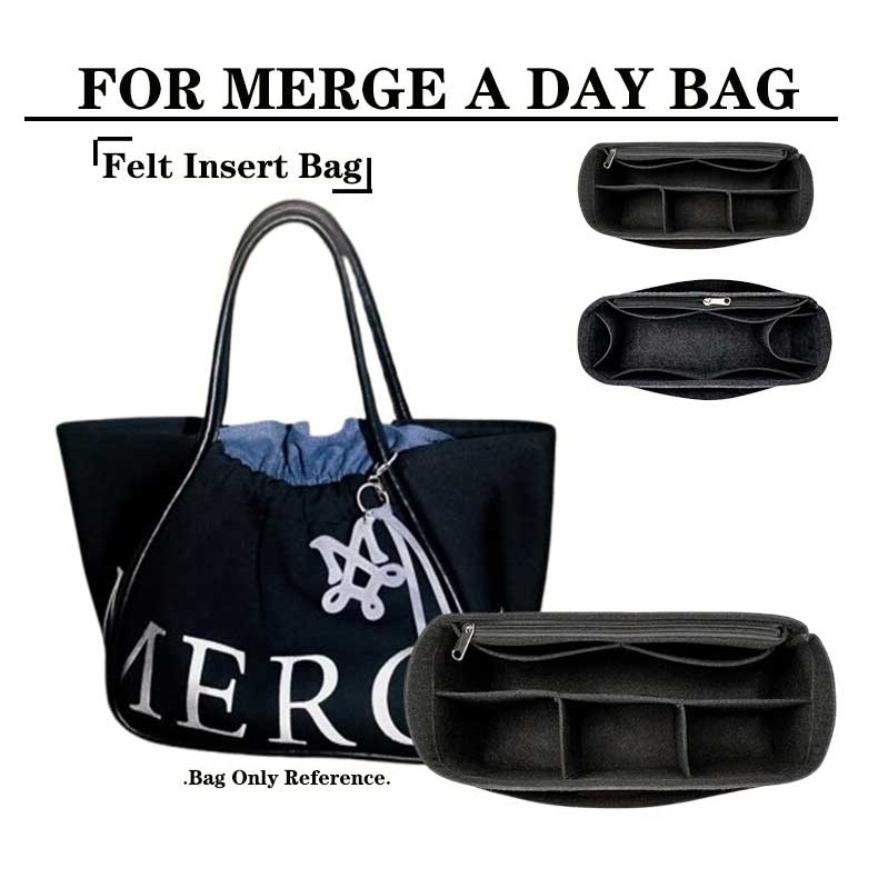 🚚จัดส่งที่รวดเร็ว🚚 กระเป๋าผ้าสักหลาดสำหรับ Merge A Day Bag Tote กระเป๋าด้านในเพื่อการจัดระเบียบที่ง่