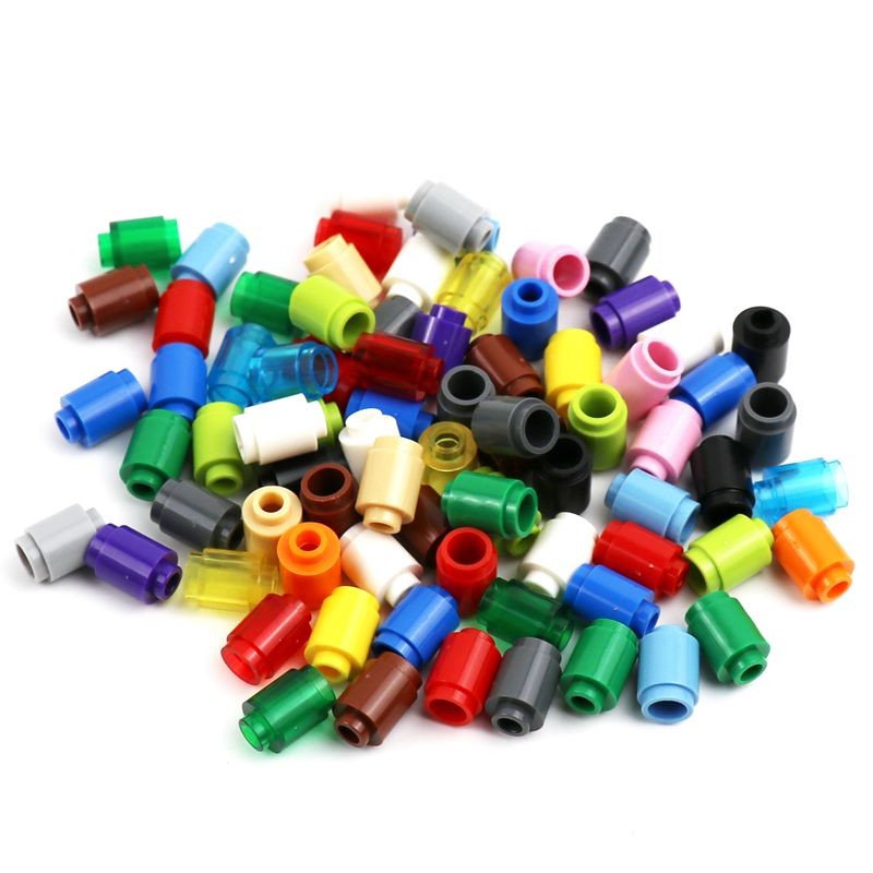 100 ชิ้น อาคารบล็อกมอค 1 x 1 บล็อกกระบอกกลม 3062 อุปกรณ์เสริมเพื่อนเมือง
