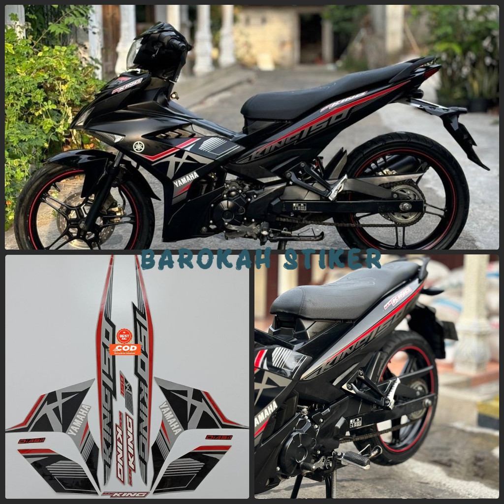 MERAH Yamaha mx king 150 2017 2018 สติ๊กเกอร์ Striping สีเทาแดง รายชื่อตัวถังมาตรฐาน ครบชุด