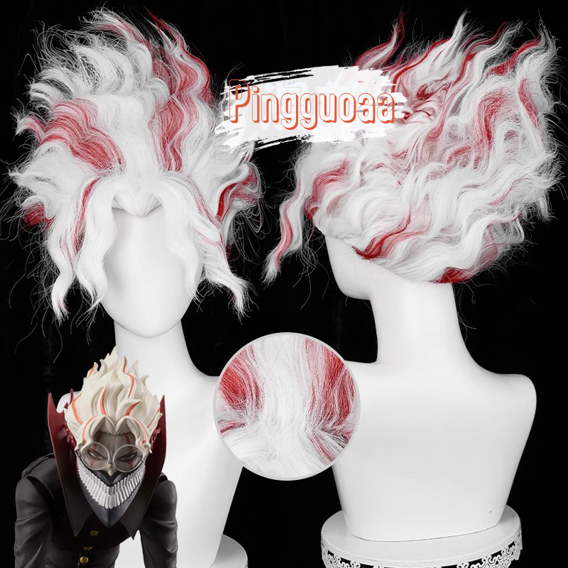 【Manmei】Anime Dandadan Occult Cosplay Wig 42cm Long Mixed Color Heat Resistant Synthetic Hair