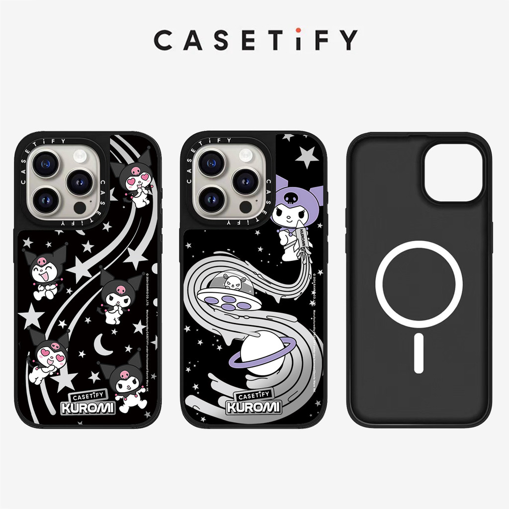 ปลอกแม่เหล็ก Sanrio Kuromi Hard Anti fall เคสโทรศัพท์สําหรับ iPhone 16 Pro Max 16 Plus 15 Pro Max 16 15 14 13 12 11 กรณีป้องกันการสั่นสะเทือนอะคริลิคปกหลัง