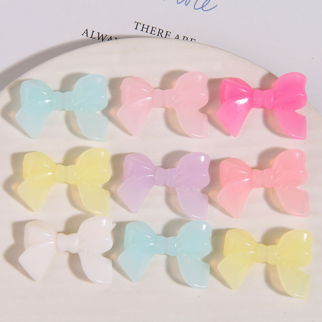 33*24 มม.10 ชิ้น Butterlry ลูกปัด Bowknots Beading อะคริลิค DIY สร้อยคอจี้ Handmade วัสดุอุปกรณ์เสริม