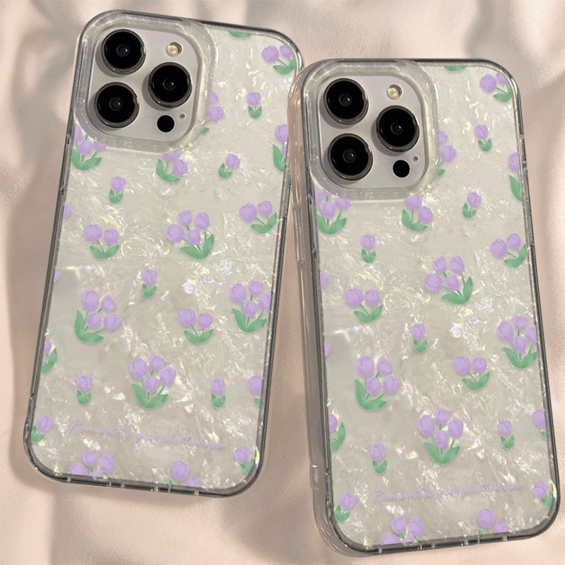 เคสไอโฟน13 For IPHONE 11 12 14 15 16 Pro max 14 15 16 Plus X XR XSMAX 7PLUS เคสโทรศัพท์หรูหราโฮโลแกรมสายรุ้งดอกไม้สีม่วง ราคา ถูกที่สุด ดีลบีเคเค แกลเลอรีภาพที่ 6