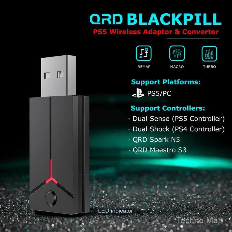 Qrd blackpill PS5อะแดปเตอร์ไร้สายและตัวแปลงสำหรับ qrd Spark N5 /qrd Maestro S3 /arcade stick/ ตัวควบ