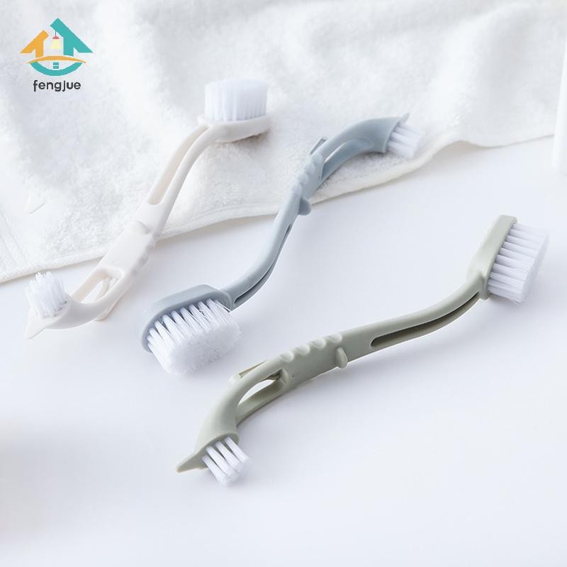 Fengjue Double-end รองเท้าแปรงทําความสะอาดรองเท้าผ้าใบรองเท้าสีขาวแปรงทําความสะอาดมัลติฟังก์ชั่แปรงทําความสะอาดในครัวเรือนเครื่องมือซักรีด TH