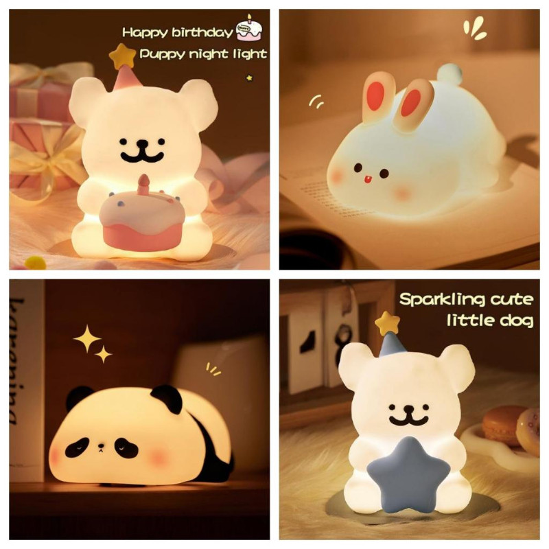การ์ตูน Creative Nightlight Line สุนัข/Panda/กระต่ายเดสก์ท็อปเครื่องประดับน่ารักยีราฟ/Pig ตกแต่งบ้านโคมไฟตั้งโต๊ะ