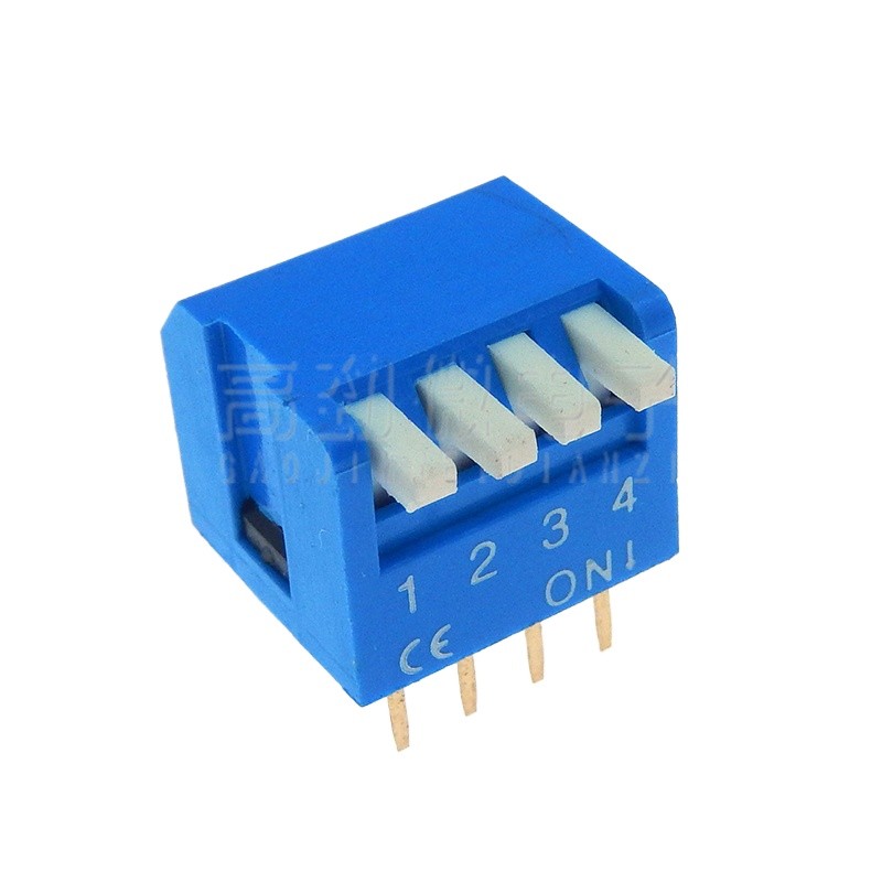 1 0p cs Dial Switch Side Dial Key Type 2. 5 4MM Pitch 4-Bit P-Toggle Blue DP L-0 4-Bit Gold-Plated