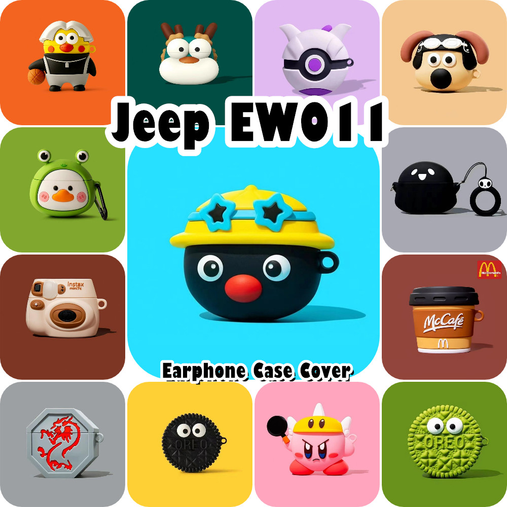 READY STOCK!นําไปใช้กับ Jeep EW011 เคส Case เคสหูฟัง การ์ตูนน่ารักคู่ ซิลิโคนนุ่ม เคส เคสหูฟัง NO.2