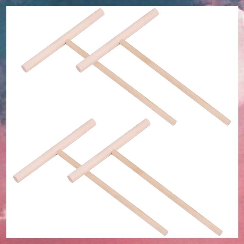 4 ชิ้น T Shape Crepe Maker Pancake Batter ไม้ Spreader Stick, ไม้ Crepe เครื่องมือ, Crepe Spreaders 