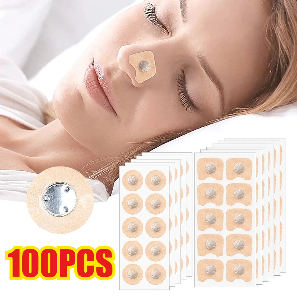 Anti-snoring ปรับปรุง Sleep Quality แผ่นแปะหายใจจมูก-เพิ่ม Air Intake แม่เหล็กดูดแถบจมูกเครื่องมือความงาม