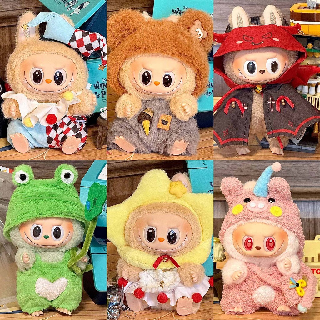 (ไม่มีตุ๊กตา) สําหรับ 17 CM labubu นั่งปาร์ตี้เสื้อผ้าเด็ก labubu เสื้อผ้า labubu เสื้อผ้าเด็กตุ๊กตาสําหรับชุด labu