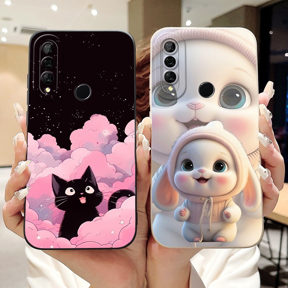 สําหรับ Huawei Y9 Prime 2019 กรณี STK-L21 STK-L22 STK-LX3 STK-LX1 ฝาครอบน่ารักการ์ตูนแมวกระต่ายปลอกน