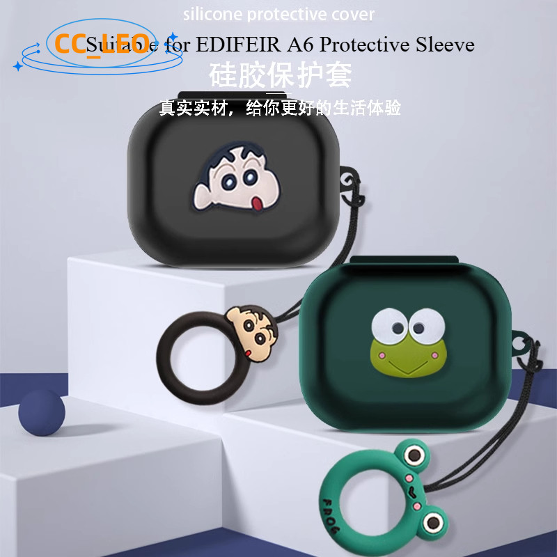 For EDIFEIR A6 Case Cartoon Stitch Snoopy Finger Ring Lanyard Silicone Soft Case EDIFIER A6 Shockpro
