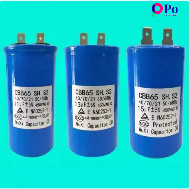 ตัวเก็บประจุเครื่องซักผ้าอัตโนมัติเต็มรูปแบบ CBB65 10/11/13UF/15UF ตัวเก็บประจุเครื่องซักผ้าในตัวเหน
