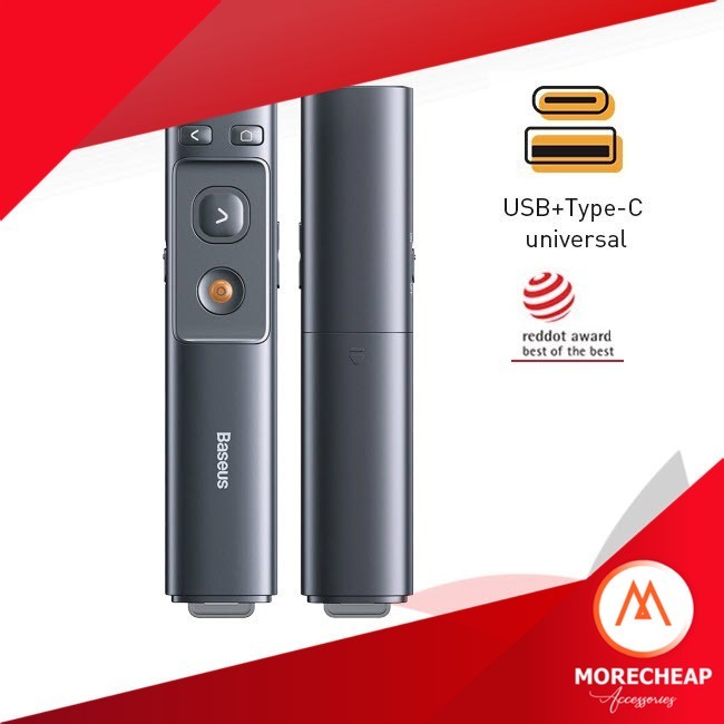🔥ถูก/แท้🔥Baseus รีโมทพรีเซนไร้สาย Wireless Remote Control Presentation Laser Pointer PPT