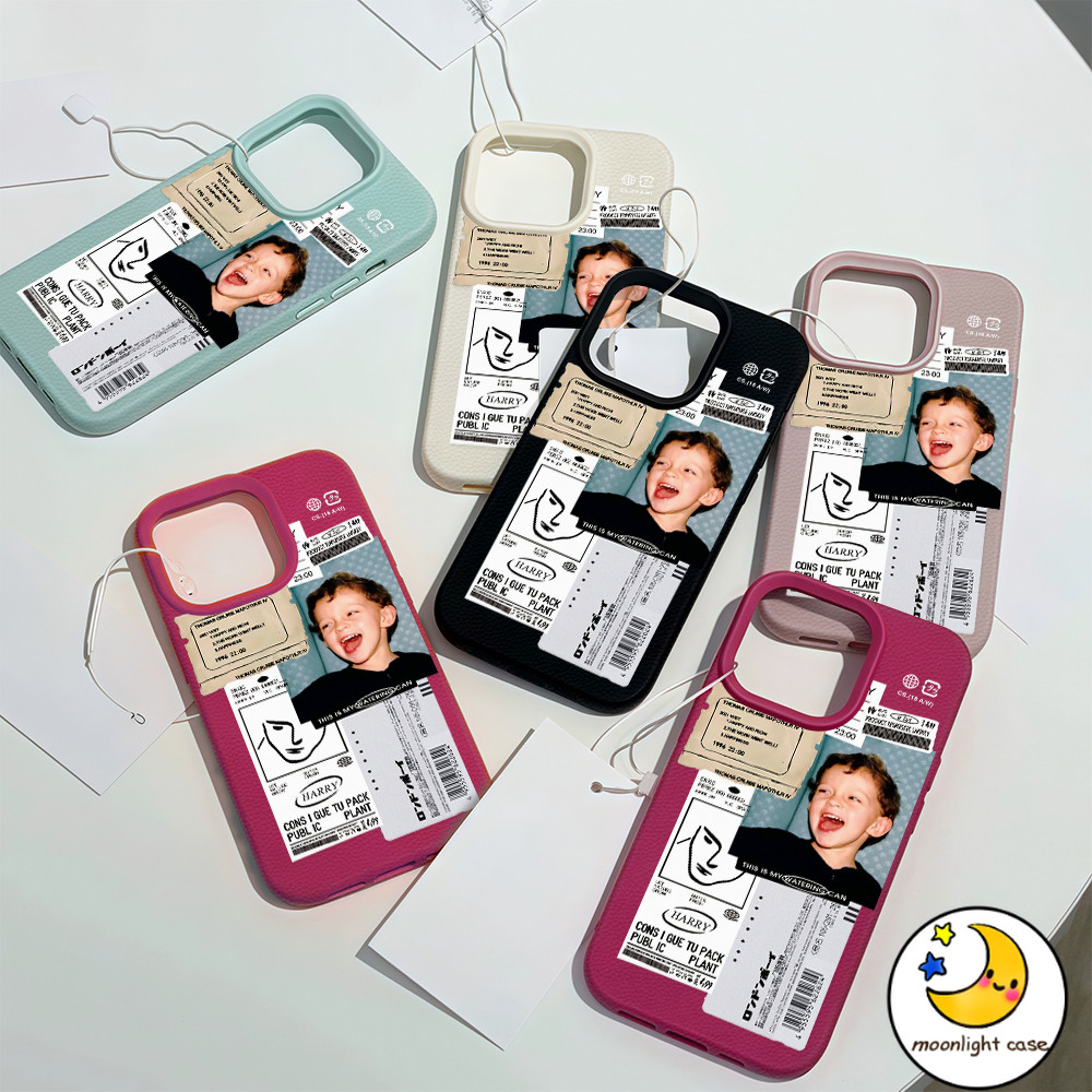 🎗 GOOD 🎗 เคสคู่ เคสเหมือนเปลือกลิ้นจี่ สไตล์ยุโรปและอเมริกัน เด็กหล่อ สําหรับIPhone 16 15 14 13 7 8plus Pro Promax XR XS - รูปที่ 6