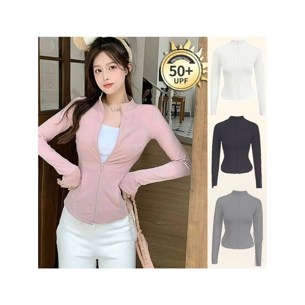 GAVELLA เสื้อกีฬา เสื้อคลุมกันแดด เสื้อเย็น ซิปปิดหน้า กันยูวี UPF50+ เนื้อผ้าบางใส่สบาย