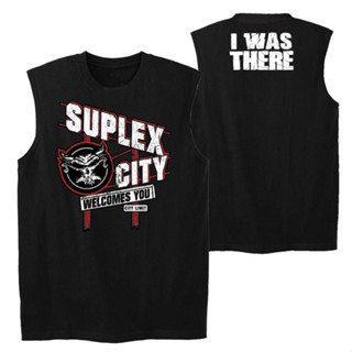 เสื้อยืดแขนสั้นผ้าฝ้าย WWE Brock Lesnar สำหรับผู้ชาย ไหล่กว้…