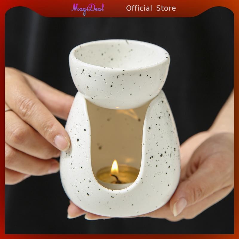 MagiDeal เตาน้ํามันหอมระเหย Aroma Burner Aroma Oil Warmer เดสก์ท็อปที่ถอดออกได้ Waxes Melt Burner สํ