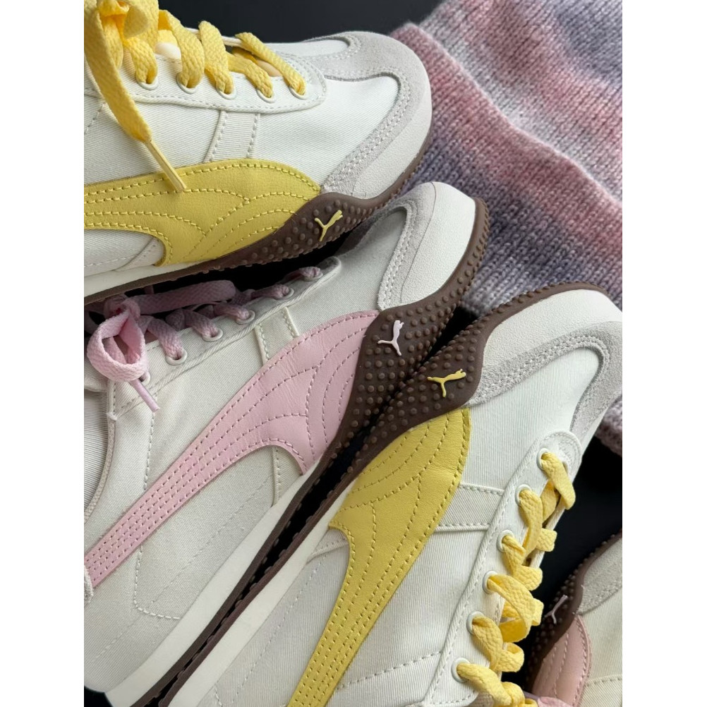 🚀ตัวแทน 🌊PUMA Bella UT Canvas（pink）(green)💦💯รองเท้าผ้าใบแฟชั่นแท้ 100%🐬