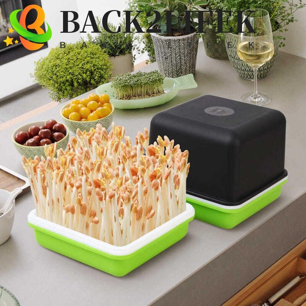 BACK2LIFEK กระถางปลูกถั่วงอกพลาสติก Ease เพื่อทําความสะอาดพืชถั่วงอก Hydroponic Soilless Water Cultivation Sprout กล่องปลูก