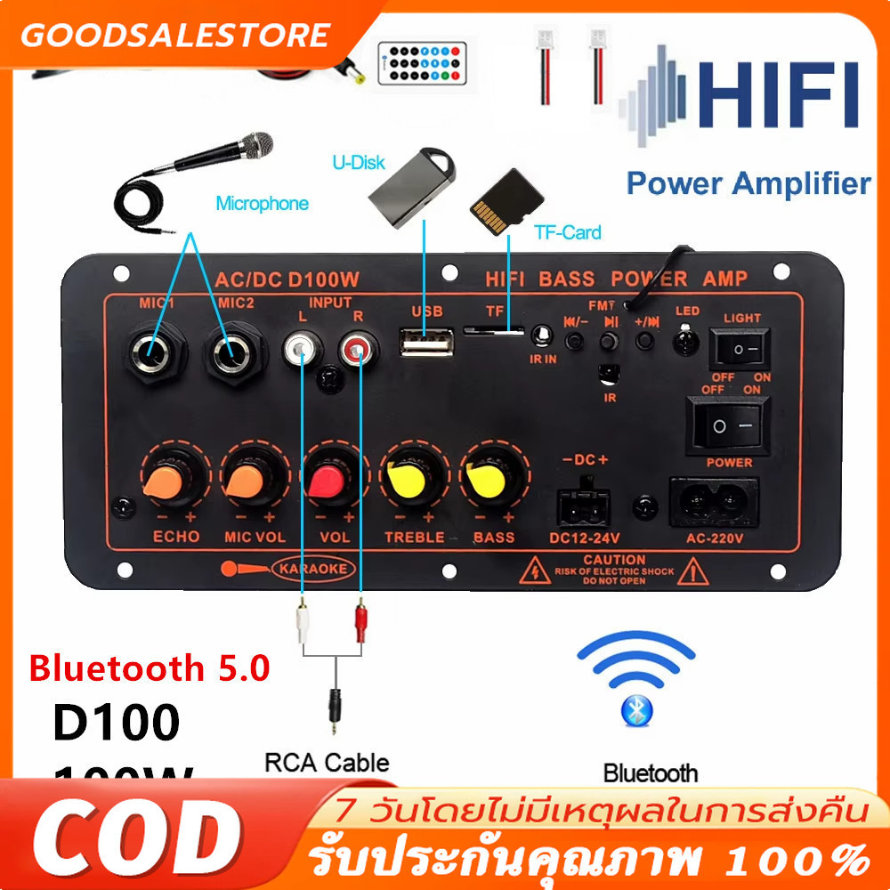 D100 แอมป์จิ๋วบลูทูธ แอมป์จิ๋ว แอมป์ขยายเสียงเครื่องขยายเสียงดิจิตอลพร้อมอินพุตเสียงใยแก้วนำแสง