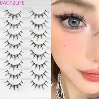 BACK2LIFE 8 คู่ Little Devil Full Strip Lashes, ธรรมชาติดูหนาแน่นขนตาปลอม, Grafting Long Lasting Soft DIY Eye Lashes แต่งหน้า