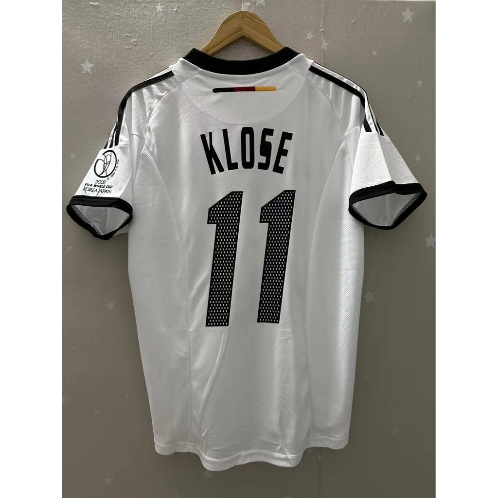 เสื้อยืดฟุตบอลวินเทจ ปี 2002 เยอรมัน พิมพ์ลายแบบกำหนดเอง Klose และ Ballack