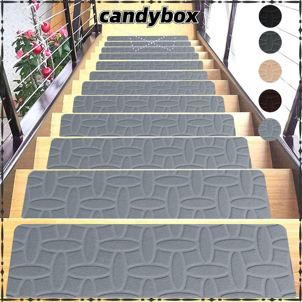 CANDYBOX เสื่อบันได,76X20ซม.Self-กาวบันไดพรม,ความปลอดภัยนุ่มลายลื่นฝาครอบป้องกันแผ่นตกแต่งบ้าน