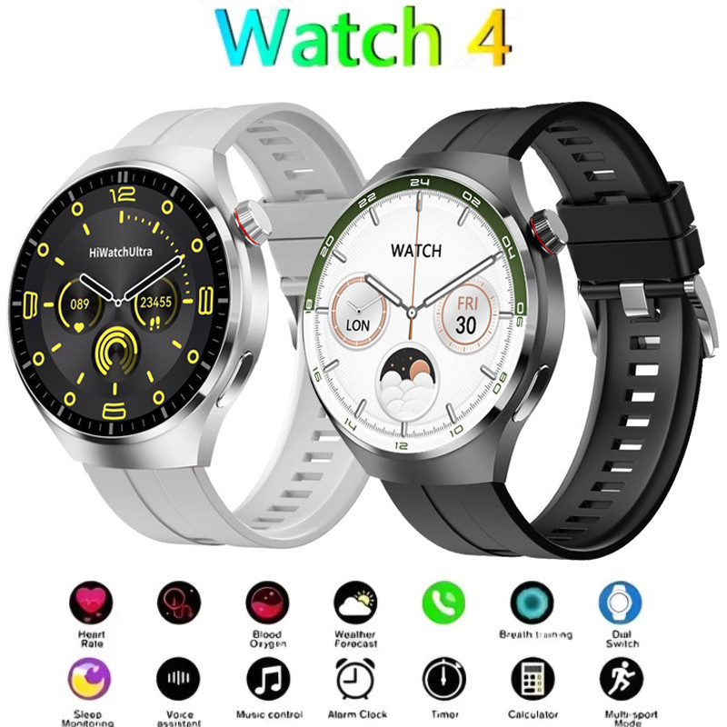 นาฬิกา 4 Smartwatch AMOLED HD Screen Alloy Women Smartwatch , Full Touch Round Smart Watch,กีฬาฟิตเน
